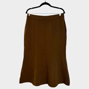 Halara High Waisted Side Zip Pocket Midi Mermaid Skirt. Chocolate Brown. L. NWT
